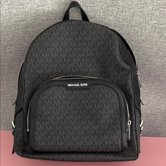 Michael Kors Black Backpack with Elegant Monogram Design - Picture 1 of 3